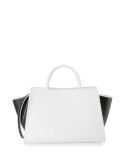 Eartha Leather Satchel Bag, White