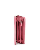 Saffiano Leather Oro Zip-Around Wallet, Pink (Begonia)