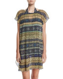 Tulle Poncho Coverup Tunic/Dress, Sapphire