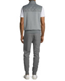 Brushed-Back Jogger Pants, Ash Melange