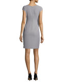 Tech Cady Tie-Waist Dress, Dark Gray