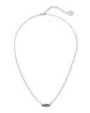 Bridgete Druzy Pendant Necklace, Metallic Silvertone