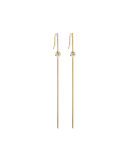 14k Gold Long Bar Earrings with Diamonds