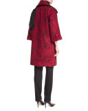 Leopard-Print Mid-Weight Statement Coat 