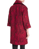 Leopard-Print Mid-Weight Statement Coat 