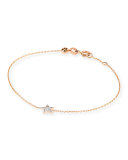 14K Rose Gold & Diamond Star Bracelet