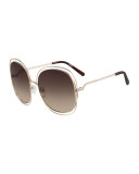 Carlina Trimmed Round Sunglasses