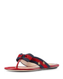 Aline Grosgrain Web Thong Sandal, Red