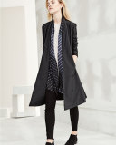 Organic-Cotton/Nylon A-line Knee-Length Jacket, Plus Size  