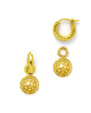 19k Gold Daisy Disc Earring Pendants
