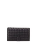 Woven Continental Wallet, Black
