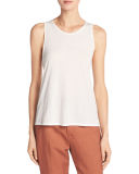 Cotton-Silk Twist-Back Tank Top