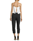 Ivy Sleeveless Colorblock Jumpsuit, White