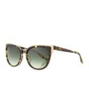 Winette Gradient Universal-Fit Cat-Eye Sunglasses, Tortoise