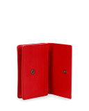 Intrecciato Flap Card Case, Red