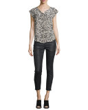 Park Coated-Denim Cropped Skinny Jeans