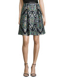 Resplendent Crystal-Print Skirt 