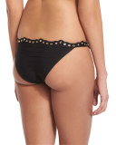 Studded-Eyelet Hipster Swim Bottom