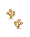 Small Sea Leaf 18K Gold & Diamond Earrings