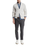 Ribbed Knit Full-Zip Cardigan