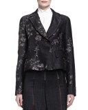 Metallic Brocade Short Jacket w/ Belt