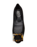 Gommette Suede Ballet Flat, Black