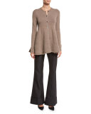 Cozy Crewneck Cardigan, Taupe