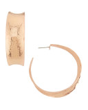 Hammered Rose Gold-Plated Hoop Earrings