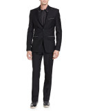 Chain-Trim Flat-Front Trousers