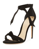 Clarita Suede 100mm Sandal, Black