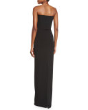 Keira Strapless O-Ring Gown, Black