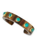 Mbegu Dark Horn & Turquoise Cuff