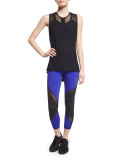 Hydra Colorblock Cropped Sport Leggings, Indigo