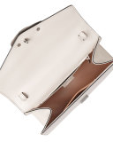 Lilith Leather Top-Handle Satchel Bag, White/Red/Black