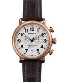 41mm Runwell Chronograph Watch with Alligator Strap, Dark Brown