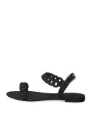 Jelly Chain-Link Flat Sandal, Black