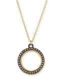 Old World Midnight Pavé Diamond Circle Pendant Necklace