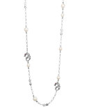 Batu Naga Silver Sautoir Necklace with Freshwater Pearls, 36"L