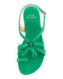 Flapagain Suede Flat Tassel Sandal, Trebol