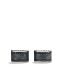 Chevron Cuff Links with Black Diamonds