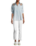 W3 High-Rise Straight Authentic Crop Jeans, Beacon