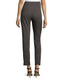 Emma Pin-Dot Cropped Pants, Caviar/Bianco