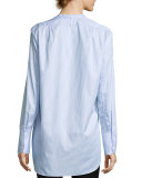 Oxford Stripe Tuxedo Shirt, Medium Blue