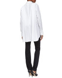 Tailored Cotton Poplin Tunic, White