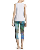 Tuxedo Printed Capri Athletic Leggings, Yellowstone
