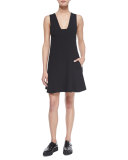 PLUNGE DRESS/ BLACK