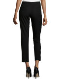 Gabardine Stretch Ankle Pants, Black