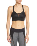 Royal Embossed Sports Bra, Black Python