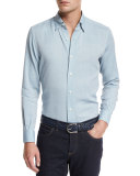 Flannel Long-Sleeve Sport Shirt, Green