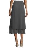 Washable Layered-Hem Skirt